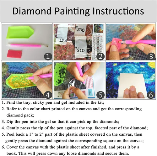 Miniatura 5 de Apomelo Kit de pintura de diamante para decoración de adultos, 12 x 16 pulgadas, caracola de playa + silla de playa