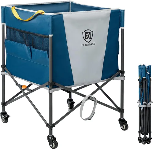 Miniatura 8 de EVER ADVANCED Carrito de almacenamiento de bolas rodantes, ruedas con cerradura, 33 x 22.8 pulgadas/45 x 25 pulgadas, plegable, para garaje,