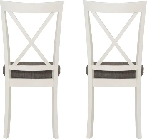 Miniatura 7 de Powell Muebles Jane Side, Silla de comedor blanca antigua