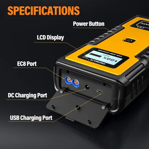 Miniatura 6 de Arrancador de Coche 1000A, Arrancador de Súper Condensador Sin Batería para Motores de Gasolina y Diésel de 12V, Arrancador Portátil de 12V