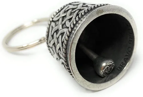 Miniatura 4 de Bravo Bells - Accesorio de campana de motociclista o llavero para la suerte - Fabricado en los Estados Unidos, Negro