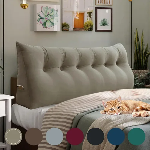 Miniatura 22 de Almohada de Cuña Engrosada de 10 libras para Cabecero Posicionador Corporal Almohada de Cuña para Cama Soporte de Respaldo Almohada Triangular