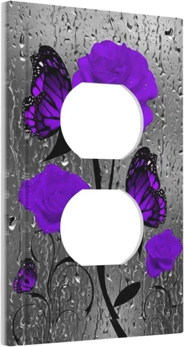 Miniatura 123 de Cubierta de interruptor de luz rosa brillante con purpurina de 1 banda, sin dispositivo, placa de pared en blanco decorativa para adolescentes, Rosa
