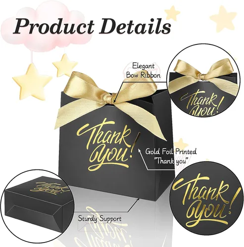 Miniatura 3 de Pequeñas bolsas de regalo de agradecimiento – Paquete de 60 mini bolsas de dulces para cumpleaños, bodas, fiestas y días festivos – Cajas de 4.5 x