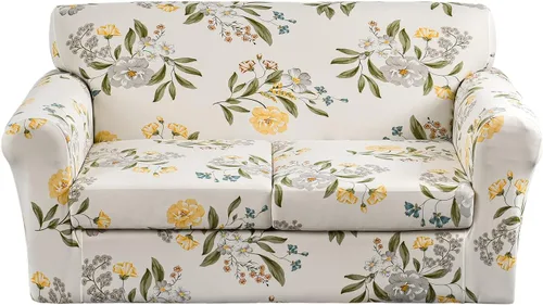 Miniatura 69 de KRFOONN - Fundas elásticas de 4 piezas para sillón y sofá, funda con estampado y 3 fundas independientes para cojines de asiento, lavables, Color01