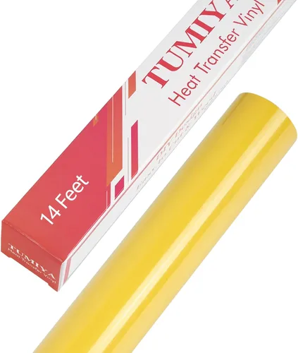 Miniatura 17 de TUMIYA Vinilo HTV - Vinilo de transferencia de calor de 12 pulgadas x 35 pies, vinilo dorado para planchar, rollo adhesivo brillante fácil de cortar