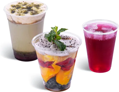 Miniatura 2 de EDI Vasos de plástico PET desechables transparentes de 10 onzas, duraderos, resistentes a las grietas, sin BPA, apilables, paquete de 100