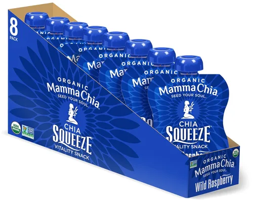 Miniatura 11 de Mamma Chia Organic Vitality Squeeze Snack, fresa y banano, 24 bolsas de chía de 3.05 onzas. Orgánico USDA, sin OMG, vegano, sin gluten y Kosher.