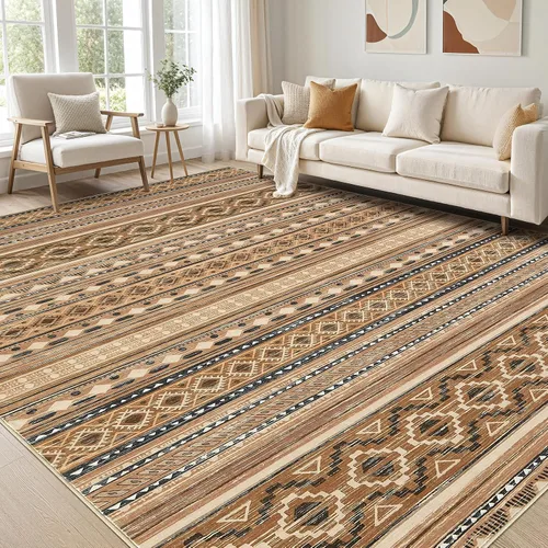 Miniatura 63 de Alfombra grande para sala de estar de 5 x 7: Alfombras marroquíes bohemias, suaves, lavables a máquina, para dormitorio, debajo de la mesa