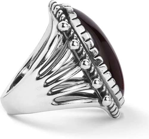 Miniatura 5 de Anillo ovalado con piedras preciosas de ojo de tigre de color marrón americano del oeste, tallas 5 a 10, Metal Metal Piedra preciosa, ojo de tigre
