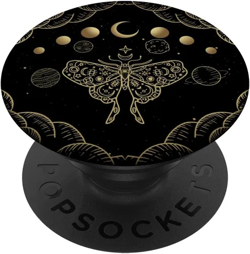 Fases de la luna, astrología, polilla, Cottagecore, estética celestial, PopSockets intercambiables PopGrip