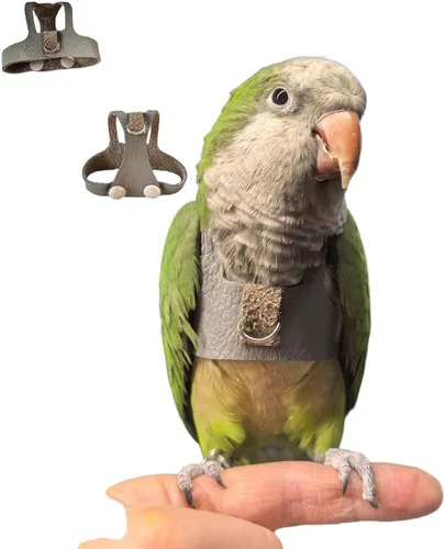 Chaleco de arnés de vuelo de pájaro, traje de vuelo de loro con correa para periquitos, cacatúas, conures budgies, ropa de vuelo de pájaros con