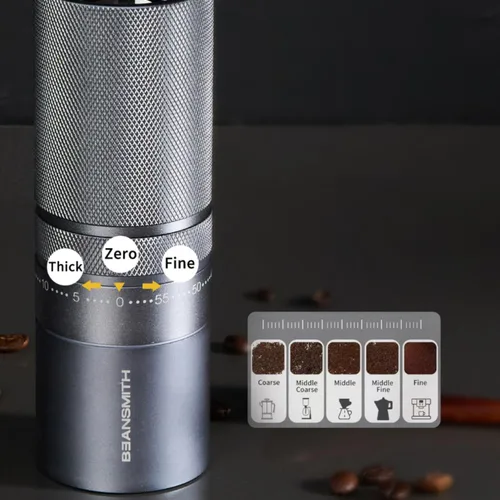 Miniatura 5 de Molinillo de café manual M1 – Fresa cónica de acero inoxidable de 7 estrellas, ajuste externo de 60 clics, capacidad de 1.06 oz: molinillo