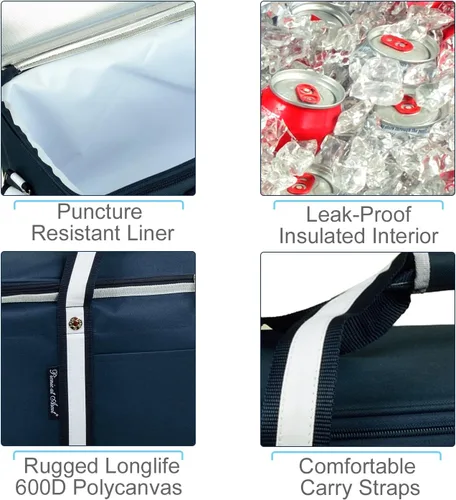 Miniatura 4 de California Berkeley - Hielera semirígida plegable a prueba de fugas con licencia de Golden Bears para 64 latas, diseñada y aprobada por calidad