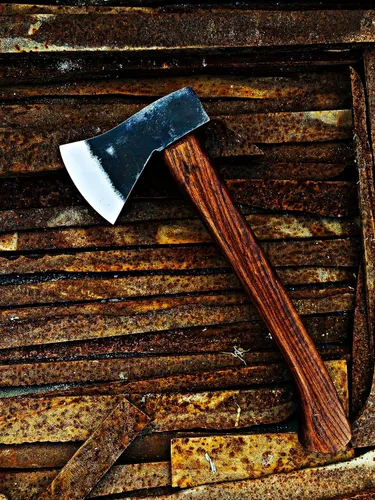 SUFI Hacha de acero de resorte forjado a mano, hacha vikinga, hacha de lanzamiento, lista para la batalla, hacha de campamento, hacha de jardinería