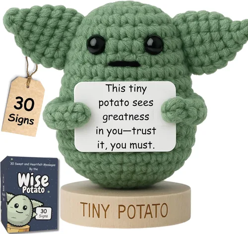 Miniatura 11 de Regalo de Amistad para Mujeres - Cupcake de Crochet Positivo Hecho a Mano con 30 Lindas Tarjetas de Afirmación - Idea de Regalo de Apoyo Emocional