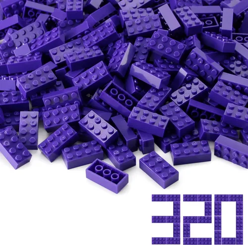 Miniatura 12 de Ladrillos de 2 x 4, lima, 320 piezas partes de color verde amarillento, kit de construcción clásico, conjunto de juego creativo, bloques de juguete