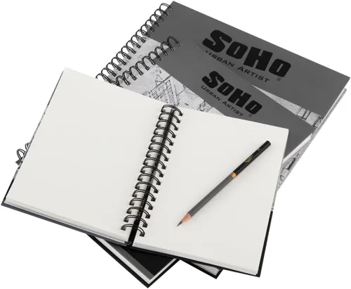 Miniatura 4 de Soho Urban Artist Bloc de bocetos (75 libras/110 gsm), 100 hojas de cuaderno de bocetos encuadernado en espiral para artistas profesionales