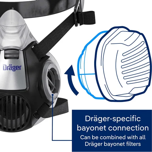 Miniatura 3 de Dräger X-plore 3300 Máscara respiradora de media cara, aprobada por NIOSH