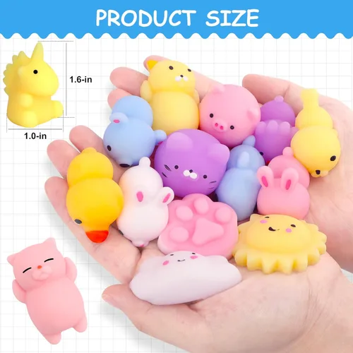 Miniatura 2 de POKONBOY - 30 piezas de juguetes blandos Mochi, animales mini para apretar, lindos juguetes para aliviar el estrés, relleno para cesta de Pascua