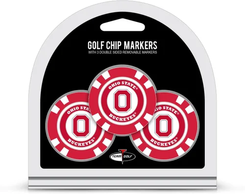 Miniatura 14 de Team Golf NCAA - Marcadores para pelotas de golf tamaño de ficha de póquer con marcadores de doble cara esmaltados más pequeños