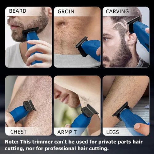 Miniatura 2 de IWEEL Recortadora de Barba Profesional para Hombres - Cortapelos Eléctrico, Perfiladores con Cuchilla en T de Separación Cero, Kit de Aseo
