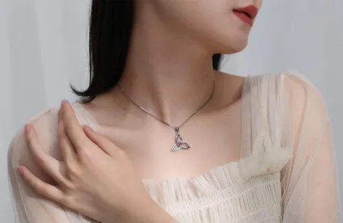 Miniatura 5 de JIANGXIN Irish Celtic Triquetra Knot Birthstone 925 Sterling Silver Pendant Necklace for Women Rhodium Plated Healthcare Fine Jewelry
