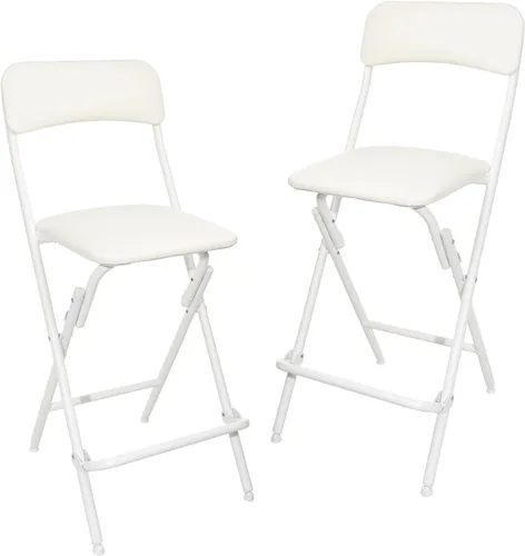 Miniatura 6 de Amazon Basics Taburete plegable con reposapiés, capacidad de 300 libras, 24" de altura, negro, juego de 2
