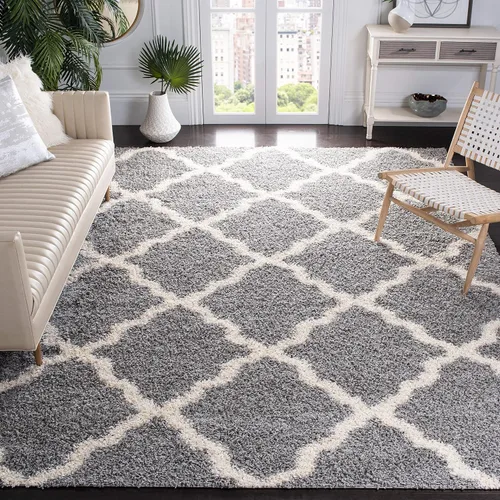 Miniatura 52 de Safavieh - Dallas Shag Collection SGD257A - Alfombra de área con diseño de enrejado de 10 x 14 pies