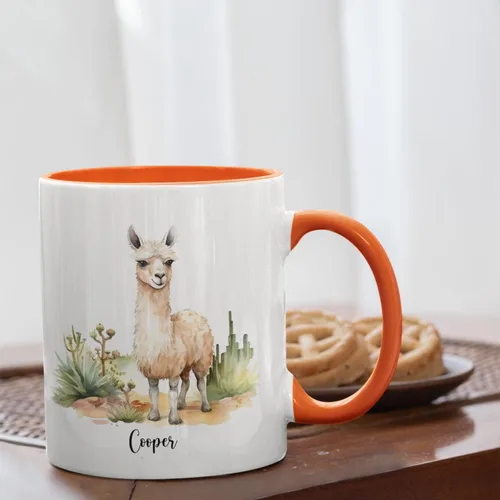 Miniatura 3 de Taza de café personalizada con loro en un bosque tropical, tazas personalizadas de animales, taza con nombre personalizado para cumpleaños