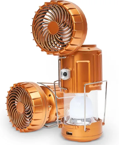 Miniatura 7 de Linterna solar para campamento con ventilador y cargador de teléfono, energía recargable portátil para huracanes, emergencias, cortes de energía