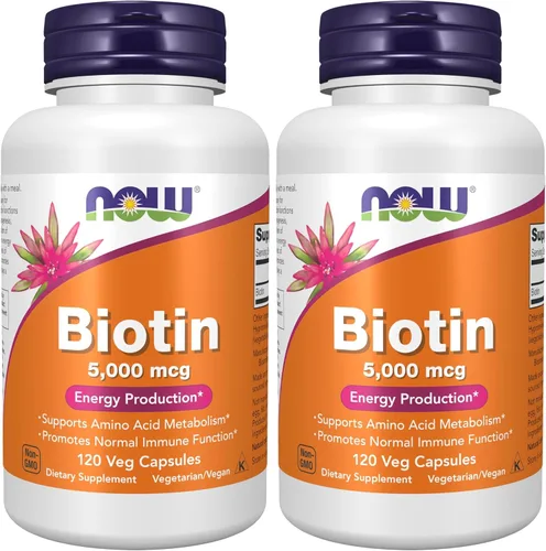 Miniatura 10 de NOW Foods Suplementos, Biotina 5,000 mcg, Metabolismo de Aminoácidos*, Producción de Energía*, 120 Cápsulas Vegetales
