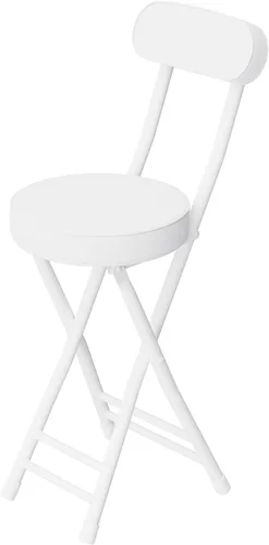 Miniatura 8 de Taburete plegable, taburete de bar plegable acolchado acolchado, 24 pulgadas de altura negra, taburete portátil resistente con capacidad de 300