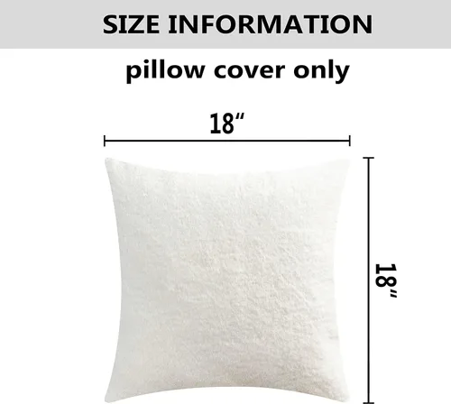 Miniatura 6 de Home Brilliant Fundas de almohada de piel sintética de oveja esponjosa de 18 x 18 pulgadas, fundas de almohada de piel sintética de oveja esponjosa