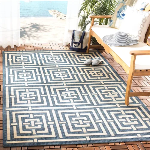 Miniatura 30 de SAFAVIEH Courtyard Collection CY6937 - Alfombra decorativa para interiores y exteriores, impermeable, fácil de limpiar, 2 pies 3 pulgadas x 6 pies 7