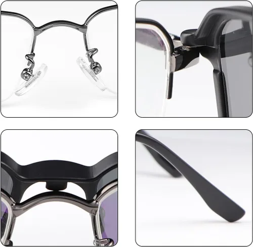 Miniatura 3 de Gafas de lectura multifocales progresivas para hombres y mujeres, lector de luz azul con 2 imanes, polarizados, clip 2 en 1