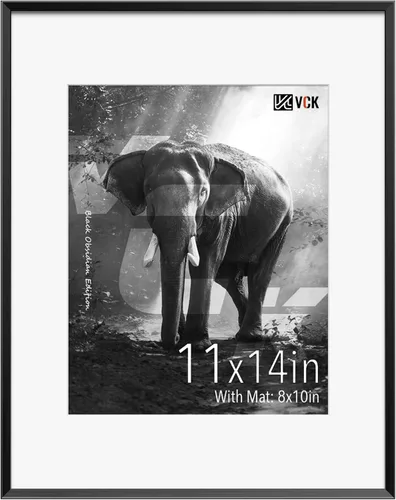 Miniatura 100 de VCK Marco de Fotos de 5 x 7 Pulgadas Negro, Marco de Poster de Aluminio de Alta Calidad con Vidrio Templado, Para Mostrar Fotos de 4 x 6