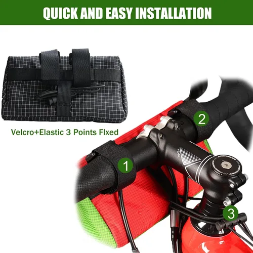 Miniatura 5 de Bolsa para Manillar de Bicicleta Vortika, Paquete de Cesta Frontal para Bicicleta Infantil, Bolsa Impermeable para Bicicletas, Bolsa Pequeña