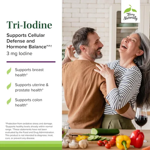 Miniatura 3 de Terry Naturally Tri-yodo 3 mg - 90 cápsulas - Apoya una fuerte defensa celular y equilibrio hormonal - Sin OMG, vegano, kosher, sin gluten - 90