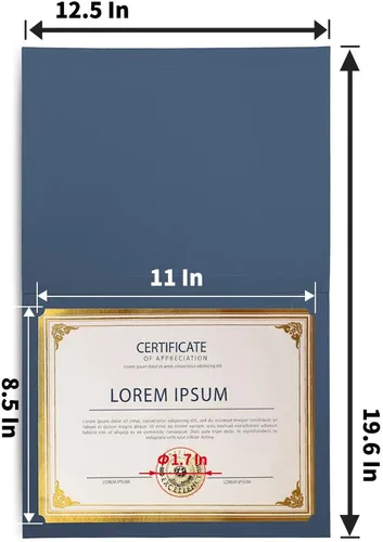 Miniatura 3 de SUNEE Kit de certificado de 75 piezas, 25 soportes para certificados azul marino y 25 papeles de certificado de tamaño carta y 25 sellos de premio