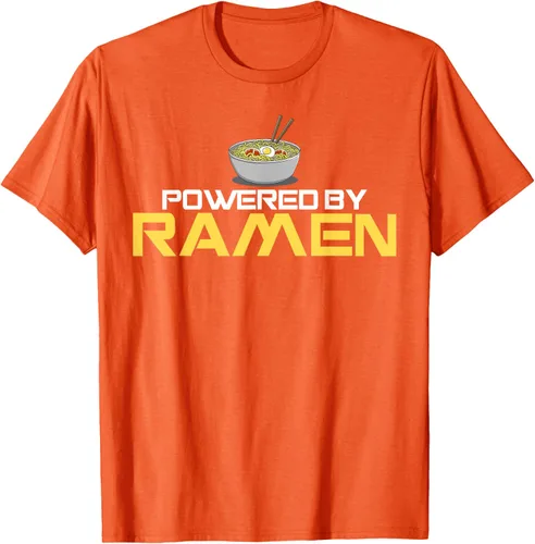 Miniatura 91 de Camiseta de fideos de anime japoneses Powered By Ramen, Negro, S