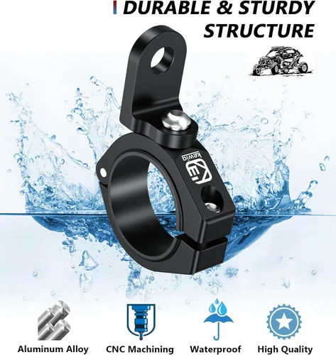 Miniatura 3 de VAZESWIN Soporte de luz de látigo UTV, soporte de bandera de látigo UTV de aleación de aluminio macizo, soporte de montaje de barra de luz LED
