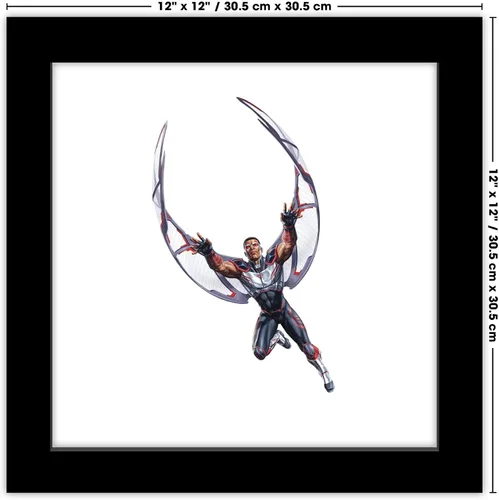 Miniatura 7 de Trends International Gallery Pops Marvel Comics Avengers - Póster de pared de Halcón, 12 x 12 pulgadas, versión enmarcada en negro