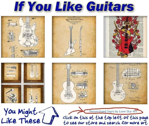 Miniatura 8 de Juego de cuatro fotos (8 x 10) para decoración de pared, cuadros de guitarra Fender de 8 x 10 pulgadas, imágenes de pared de guitarra, gran póster
