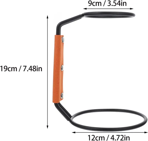Miniatura 2 de SHERCHPRY Soporte para gotero de café, soporte para taza de filtro, soporte para gotero de café de alambre de acero inoxidable con funda de cuero