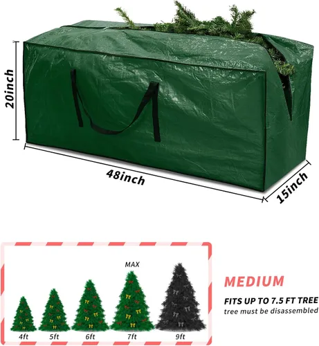 Miniatura 2 de RICHIE Bolsa de almacenamiento para árbol de Navidad de 7.5 pies, se adapta a árboles artificiales de hasta 7 pies, bolsa de plástico resistente al