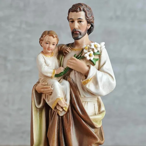 Miniatura 3 de BC - Estatua católica de San José y el Niño Jesús, 6 pulgadas de alto, pintada a mano, figura católica con detalles finos, patrón de la familia