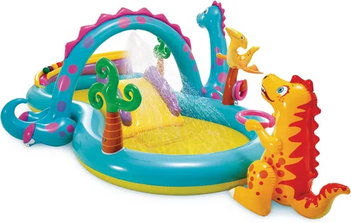 Miniatura 9 de Centro de juego inflable tierra de dinosaurios de Intex, 31 x 90 x 44 pulgadas, a partir de 2 años 2-Multicolor