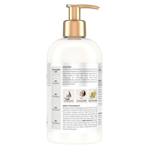 Miniatura 2 de SheaMoisture Acondicionador de Hidratación Diaria con Aceite de Coco 100% Virgen 13 fl. oz.