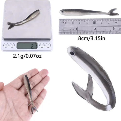 Miniatura 3 de Cebos de natación de cola de paleta, señuelos de pesca de plástico suave, cebos de natación para pesca de lubina, 30/50 piezas con caja, cebos de E